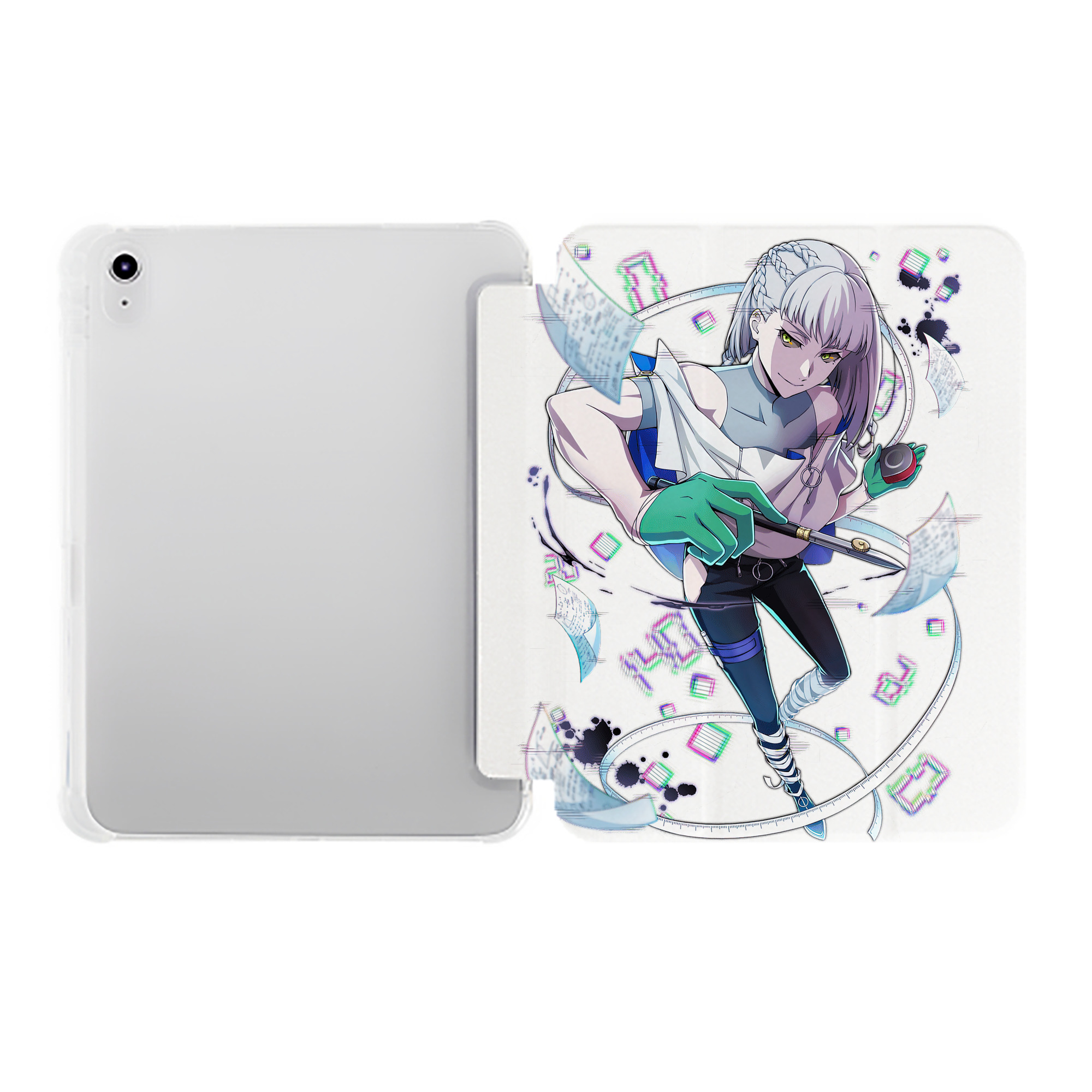 （画像用） 文豪ストレイドッグス Bungo Stray Dogs IPad ケース ペン収納付き 三つ折りスタンド PUレザー×シリコン 対応機種9.5/10.5/10.9インチ